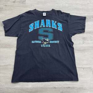 Vintage 90s San Jose Sharks Logo 7 NHL Graphic T-Shirt XL